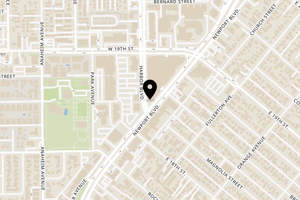 Map showing the location of Westwood Costa Mesa on 1870 Harbor Blvd Ste l1-108 in Costa Mesa